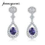 ピアス ビンテージ シルバー オバール ストーン ドロップ リング レディース 925 スターリング 9x11mm カット タンザナイト