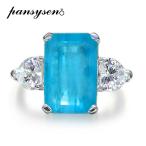 指輪 リング シルバー ストーン レディース 100% 925 スターリング 5ct 8x12mm パライバ トルマリン ジェムストーン