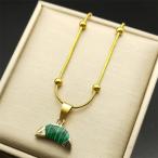 ペンダントネックレス緑グリーンステ...