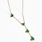ネックレス緑グリーンチョウY蝶バタ...