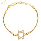 Yahoo! Yahoo!ショッピング(ヤフー ショッピング)スター 星 チャーム ブレスレット レディース ファッション ジュエリー イエローゴールド ボックス チェーン ユダヤ クリスタル 聖ダビデ カラー 893
