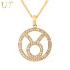 Yahoo! Yahoo!ショッピング(ヤフー ショッピング)ネックレス メンズ ペンダント ゴールド ジルコニア クリスタル おしゃれ 牡牛座 星 スター座 記号 キュービック シンプル 大人