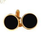 Yahoo! Yahoo!ショッピング(ヤフー ショッピング)ブラック 黒 ラウンド カフスボタン メンズ 男性 エナメル ジュエリー トレンド 人気 ゴールド スーツ ネクタイ クリップ ボックス