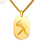 Yahoo! Yahoo!ショッピング(ヤフー ショッピング)ステンレス チャーム ペンダント 野球 ゲーム スポーツ ジュエリー ゴールド 犬 タグ ネックレス メンズ 男性 スポーティー ドッグ ドッグタグ 大人