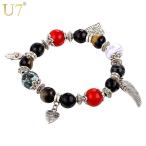 Yahoo! Yahoo!ショッピング(ヤフー ショッピング)ブレスレット 翼 ウィング ハート レディース おしゃれ 大人 かわいい ファッション エスニック ジュエリー チャーム ビーズ