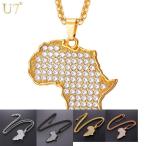 Yahoo! Yahoo!ショッピング(ヤフー ショッピング)ネックレス メンズ ペンダント クリスタル ゴールド ステンレス ラインストーン アフリカ 地図 マップ シンプル 大人 トレンド