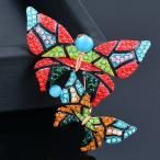 ブローチ蝶バタフライクリスタルイン...