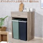 ショッピングダストbox ゴミ箱上 収納ラック 幅60cm ダストボックス 収納 キッチン ラック 引き出し付 カウンター ボード レンジ台 コンパクト すきま ゴミ箱 台所 家具 送料無料