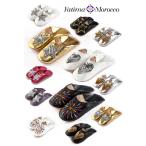 【レディース】Fatima Morocco(ファティマモロッコ)ハート・星 スター・刺繍バブーシュ【スパンコール＆刺繍】室内用ルームシューズ（革製スリッパ）レザー・ML