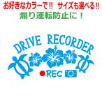 ホヌ A ドラレコ  ステッカー かわいい おしゃれ REC ドライブレコーダー ハイビスカス 車 クルマ バイク 自転車  ドラレコ 煽り あおり運転防止