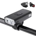 送料無料 自転車ライト led 防水 充電式 明るい 最強 明るい USB ヘッドライト テールライト 残量表示 300-400ルーメン マウンテンバイク 夜間照明 高輝度