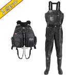 (2点セット) DRESS チェストハイウェーダーエアボーン ラジアルソール+ライトゲームベスト AIR