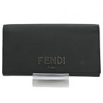 フェンディ ロングウォレット 長財布 ロゴ レザー ブラック Aランク fe4520dn