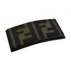 [ б/у ] Fendi Zucca заколка FF Logo парусина аксессуары для волос Brown A разряд fe5408gg