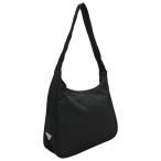 プラダ ロゴプレート ナイロン ショルダーバッグ ブラック Bランク pr1818kk