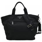 プラダ ロゴプレート ナイロン 2way ハンドバッグ ブラック Aランク pr6969cc
