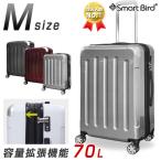 スーツケース Mサイズ 超軽量 容量拡張機能付き キャリーケース トランク 旅行用 バッグ 約70L ダブルキャスター TSA 中型 3泊 4泊 5泊 6泊 6262-M