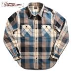 ショッピングking  デラックスウエア DELUXEWARE ネルシャツ HV-57 50s BLUE KING メンズ