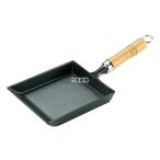 ショッピング鉄玉子 南部鉄 木柄 玉子焼(卵焼き) 24017 玉子焼き器  No.0502100