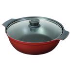 パール金属 HB-6966 旨味 ふっ素加工IH対応ガラス蓋付卓上鍋28cm【在庫有り】