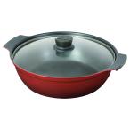 パール金属 HB-6967 旨味 ふっ素加工IH対応ガラス蓋付卓上鍋30cm【在庫有り】