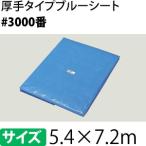 ブルーシート 厚手 #3000 5.4×7.2m [重量約5.64kg/1枚入] 3.0間×4.0間(約24畳)/ハトメ数28(90cmピッチ) 【在庫有り】