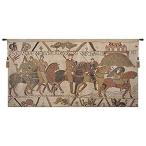 Bayeux mont st michael belgian tapestry wall hanging - 32 in. x 16 in. cott