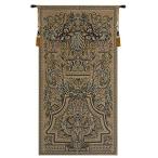 Heraldic taupe european tapestry - 26 in. x 51 in. cotton/viscose/polyester