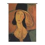 Jeanne hebuterne in a large hat european tapestry - 27 in. x 38 in. cotton