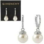 ジバンシー GIVENCHY 461158-1 クリスタル アクセント グラスパール ドロップ ピアス シルバー レディース