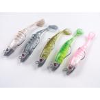 魚の頭　ジグヘッド　＋　ワーム　ソフトルアー　11cm　16g　5色　セット　ヘッドと針が切り離し可能　やわらか素材　シャッドテール　3D　ブラックバス　