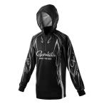  Gamakatsu 2WAY принт Zip рубашка f-ti черный серебряный GM3736 ( рыбалка рубашка рубашка с длинным рукавом Parker )[ бесплатная доставка ]