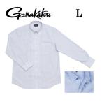 ( специальная цена распродажа ) Gamakatsu застежка-молния рубашка GM3285 (L) белый / полоса рыболовные снасти рыбалка одежда . рыбалка форель судно искусственная приманка 