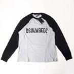 DSQUARED2 ディースクエアード S74GD1107 バイカラー ラグラン ロゴ 長袖Tシャツ ロンT
