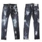 ショッピングディースクエアード DSQUARED2 ディースクエアード S71LB1282 ペイント ウォッシュ加工 ストレッチ スキニー デニム