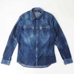 ショッピングディースクエアード DSQUARED2 ディースクエアード S74DM0784 ヴィンテージ ウォッシュ加工 バイカー デニム シャツ
