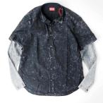 ショッピングdiesel DIESEL ディーゼル S-MARLA-A レイヤード ヴィンテージ加工 長袖シャツ