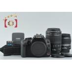 【中古】Canon キヤノン EOS Kiss Digital X ブラック + EF-S 18-55mm f/3.5-5.6 II USM + EF 55-200mm f/4.5-5.6 II USM