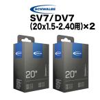 2本セット SV7 / DV7 20 x 1.5 〜 2.4 インチ (ETRTO 40-406 〜 62-406) 仏式 / 英式バルブ 長40mm シュワルベ SCHWALBE 7SV 7DV 自転車 チューブ 小径 ミニベロ