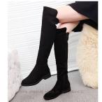ロングブーツ スエード サイドジッパー レディース ニーハイブーツ チャンキーヒール 膝丈ブーツ 高筒 太ヒール 長ブーツ ストレッチ ゆったり 無地 シンプル