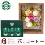 花とコーヒーのセット フラワーフレーム「シャルム」とスターバックスオリガミパーソナルドリップギフト　FKTPHSW