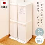 ゴミ箱 おしゃれ キッチン 2段 10リットル 20リットル 日本製 スリム 分別 フタ付き ダストボックス シンプル 白 ペダル式 キッチン 縦長 コンパクト 省スペース