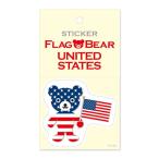 FLAG BEAR STICKER<UNITED STATES> национальный флаг стикер большой (L) America AMERICA moon графика FLAGS