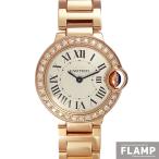Cartier カルティエ バロンブルーSM W69010Z4/3009 PGコーティング アフターダイヤ クォーツ レディース 腕時計【美品中古】