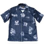 Lサイズ BLUCO ブルコ POOLSIDE SHIRT S/S -Tattoo- チャコール タトゥー柄 半袖シャツ アロハシャツ