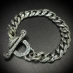 ショッピングスカル galcia スカル 喜平チェーン ブレスレット ガルシア SKULL T-BAR シルバー925
