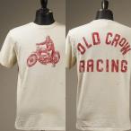 OLD CROW (オールドクロウ) OLD CROW RACING S/S Tシャツ Whiteビンテージフィニッシュ