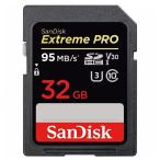 32GB SanDisk サンディスク Extreme Pro SDHC UHS-I U3 V30対応 R:95MB/s 海外リテール SDSDXXG-032G-GN4IN ◆メ