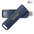 USBメモリ 128GB iXpand Phone Drive for iPhone SanDisk Lightning + USB-C 回転式 USB3.2 Gen1 R_90MB/s ブルー 海外リテール SDIXD0N-128G-GN6NE ◆メ