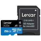 256GB microSDXCカード マイクロSD Lexar レキサー Class10 UHS-1 U3 V30 A1 R:95MB/s W:45MB/s SDアダプタ付 海外リテール LSDMI256BB633A ◆メ